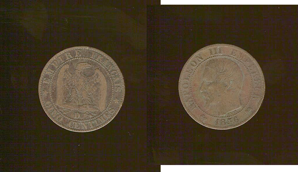 5 centimes Napoleon III 1856D aVF